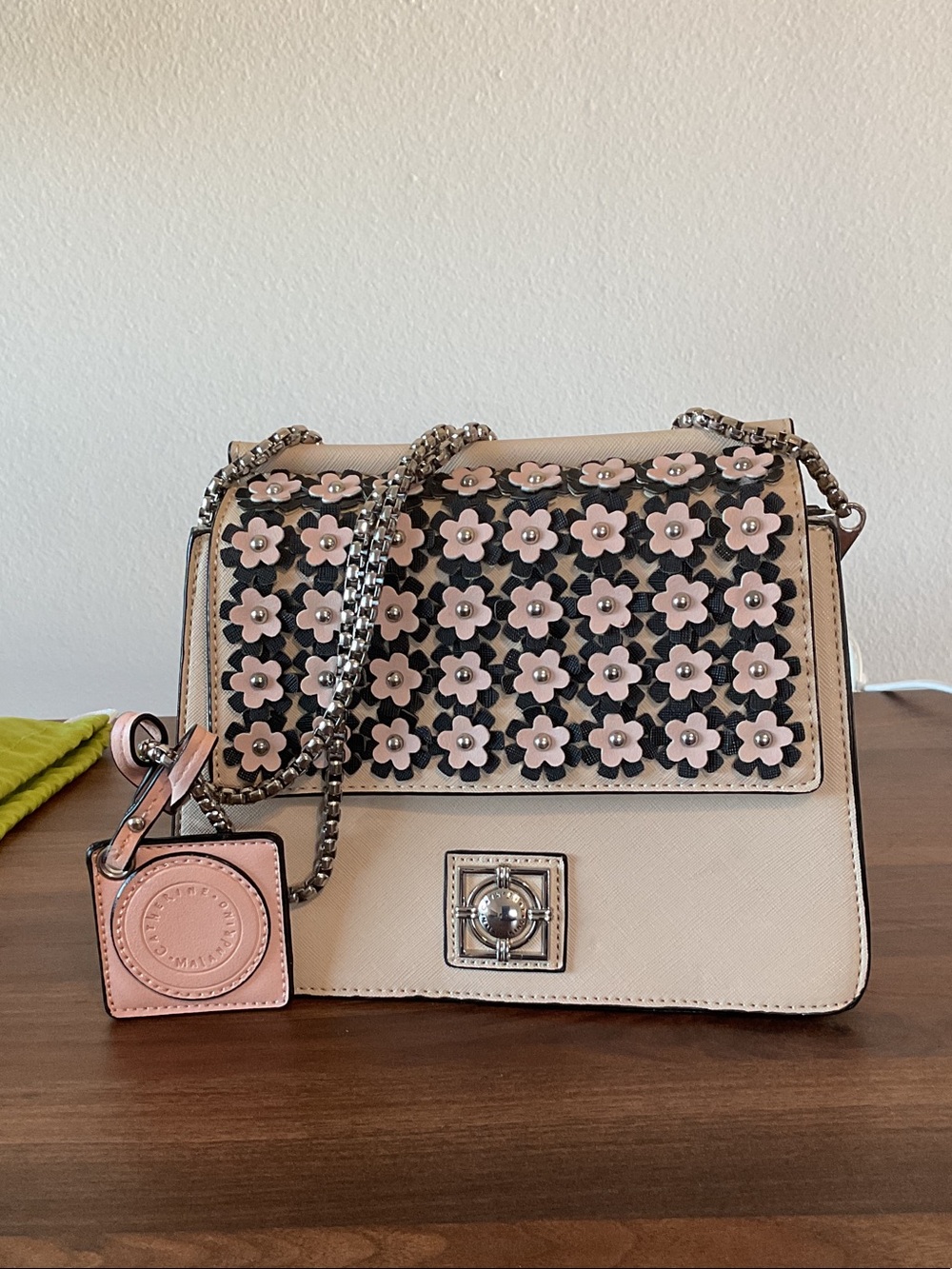 Catherine Malandrino floral NEW Crossbody Bag in Blush and Black